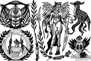 artemis the goddess of the hunt tattoo idea