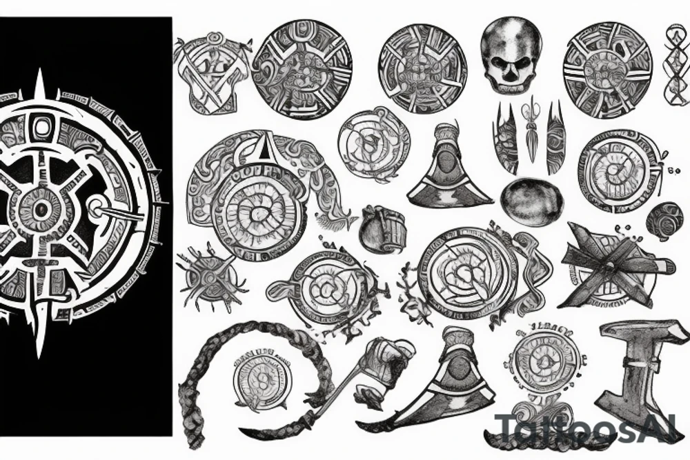 vegvisir and helm of awe tattoo idea