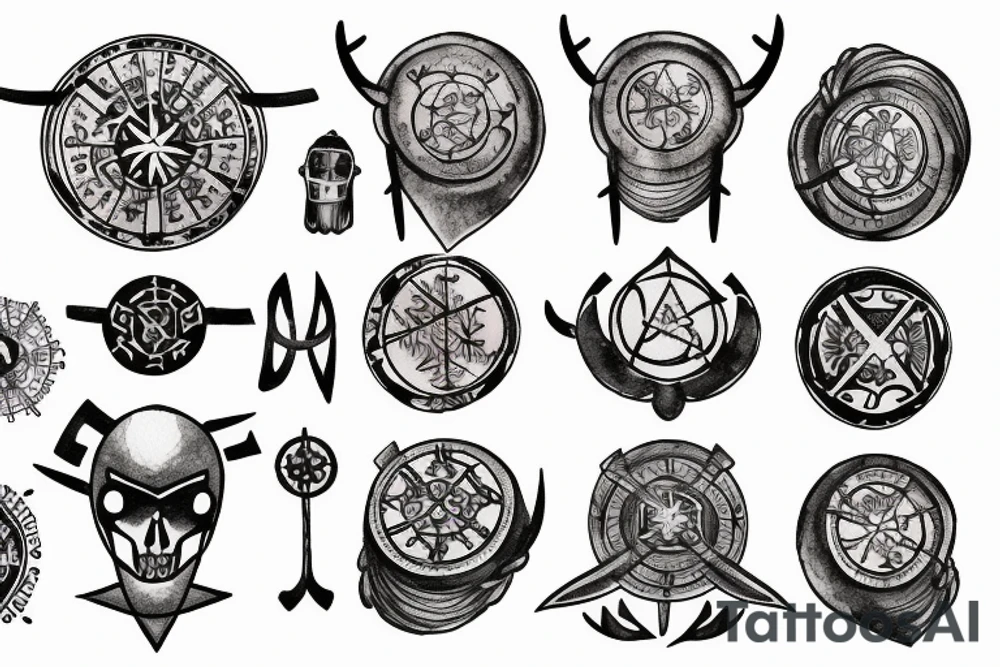 vegvisir and helm of awe tattoo idea