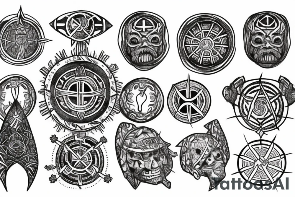 vegvisir and helm of awe tattoo idea