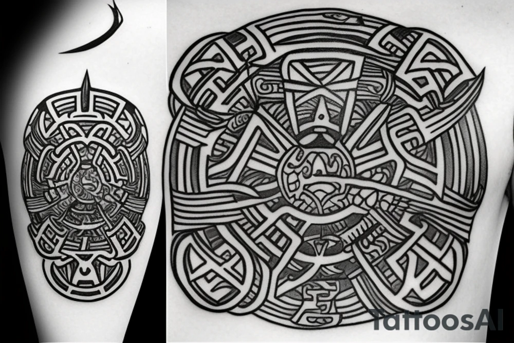 vegvisir and helm of awe tattoo idea