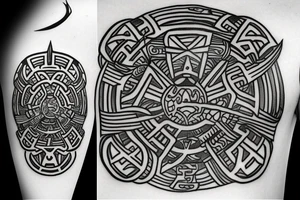 vegvisir and helm of awe tattoo idea