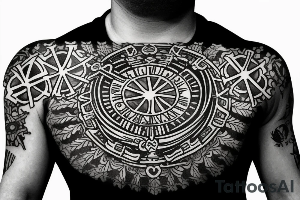 vegvisir and helm of awe tattoo idea