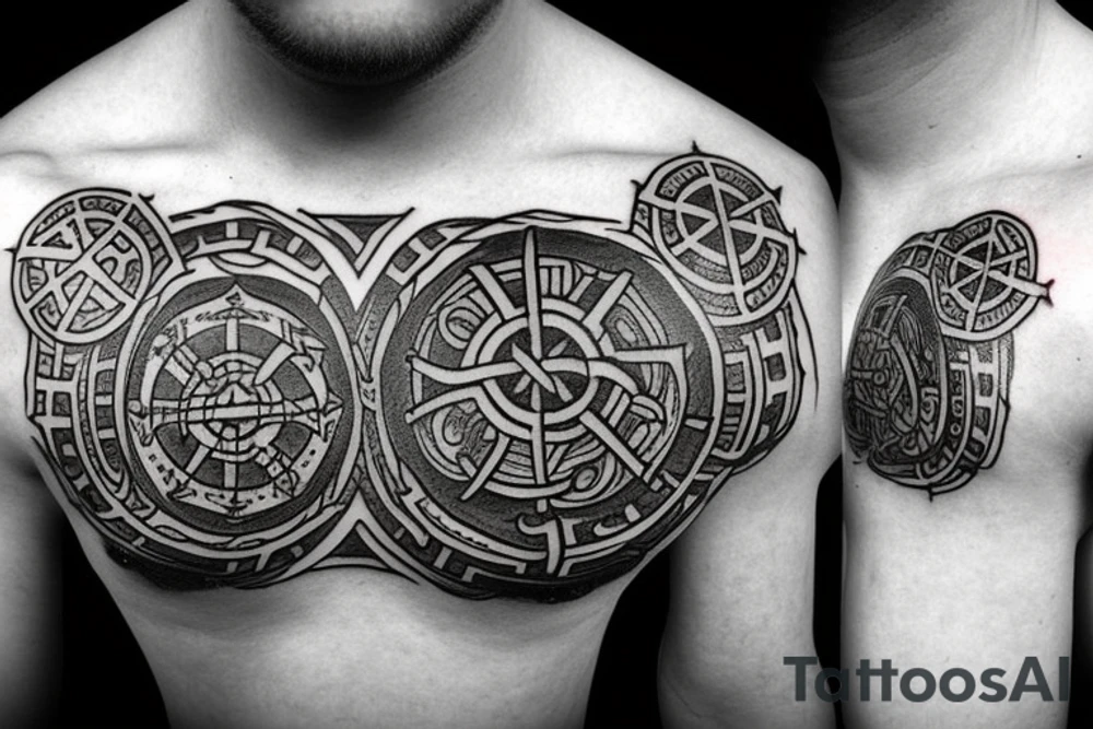 vegvisir and helm of awe tattoo idea