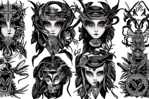 I want a tattoo for my right arm of the face of Arthemis, the goodess of hunt; tattoo idea