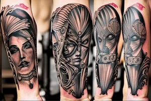 I want a tattoo for my right arm of the face of Arthemis, the goodess of hunt; tattoo idea