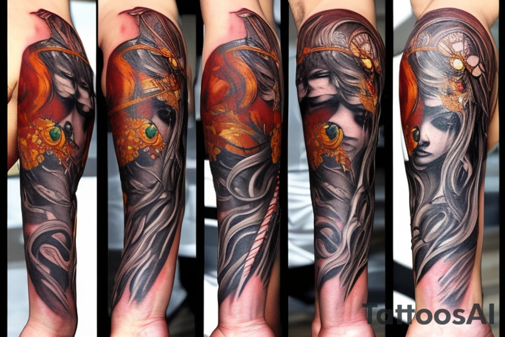 I want a tattoo for my right arm of the face of Arthemis, the goodess of hunt; tattoo idea