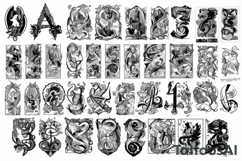 444 angelic numbers tattoo idea
