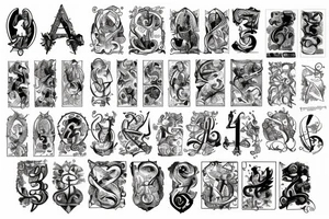 444 angelic numbers tattoo idea