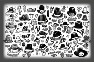 Cat wearing a hat tattoo idea