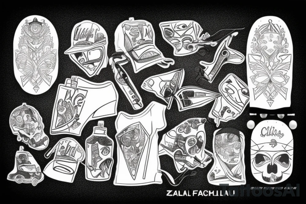 guy, skate, cap tattoo idea
