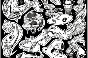 comic strip, tattoo design, man falling tattoo idea