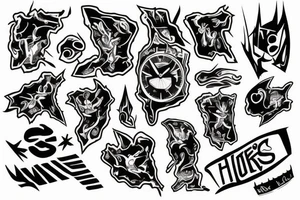 tattoo design, man falling tattoo idea