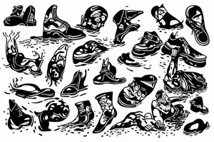 A man falling down in water tattoo idea