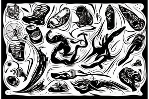 A man falling down in water tattoo idea