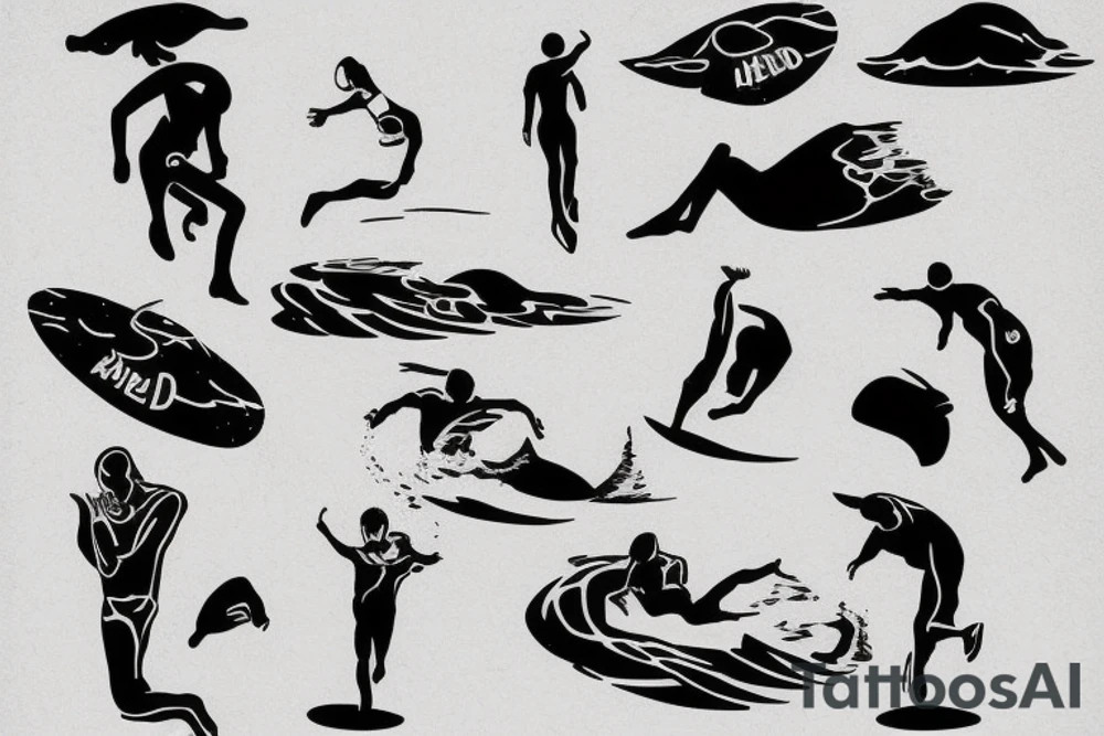 A man falling down in water tattoo idea