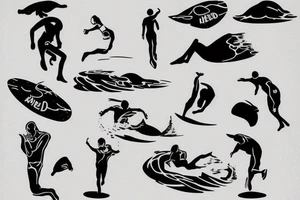 A man falling down in water tattoo idea