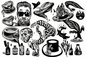 A man falling down in water tattoo idea