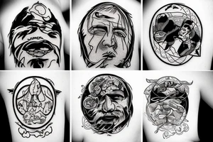 A man falling down in water tattoo idea