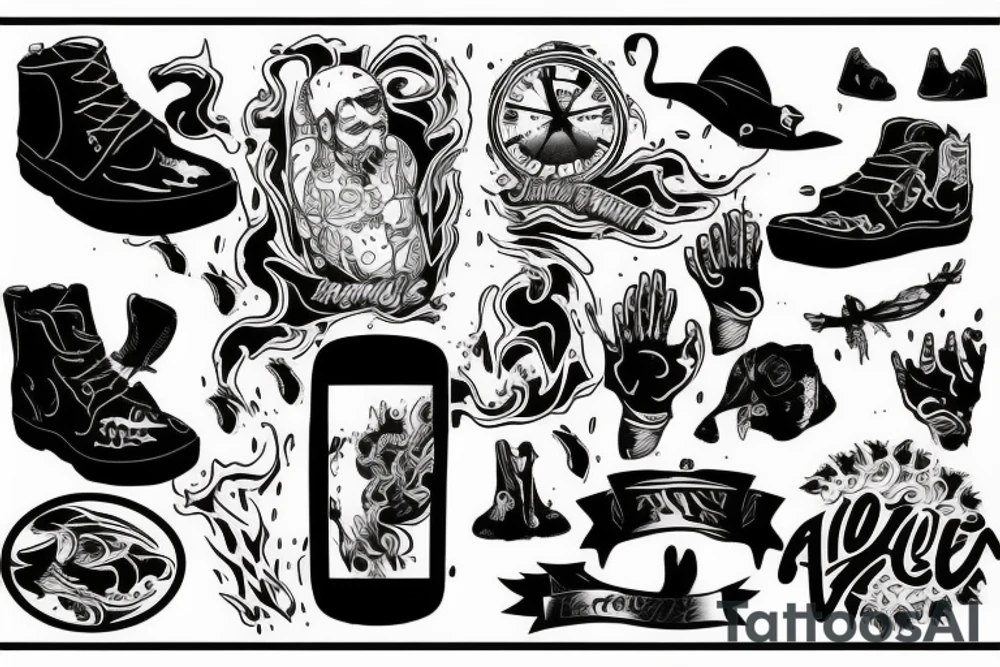 A man falling down in water tattoo idea