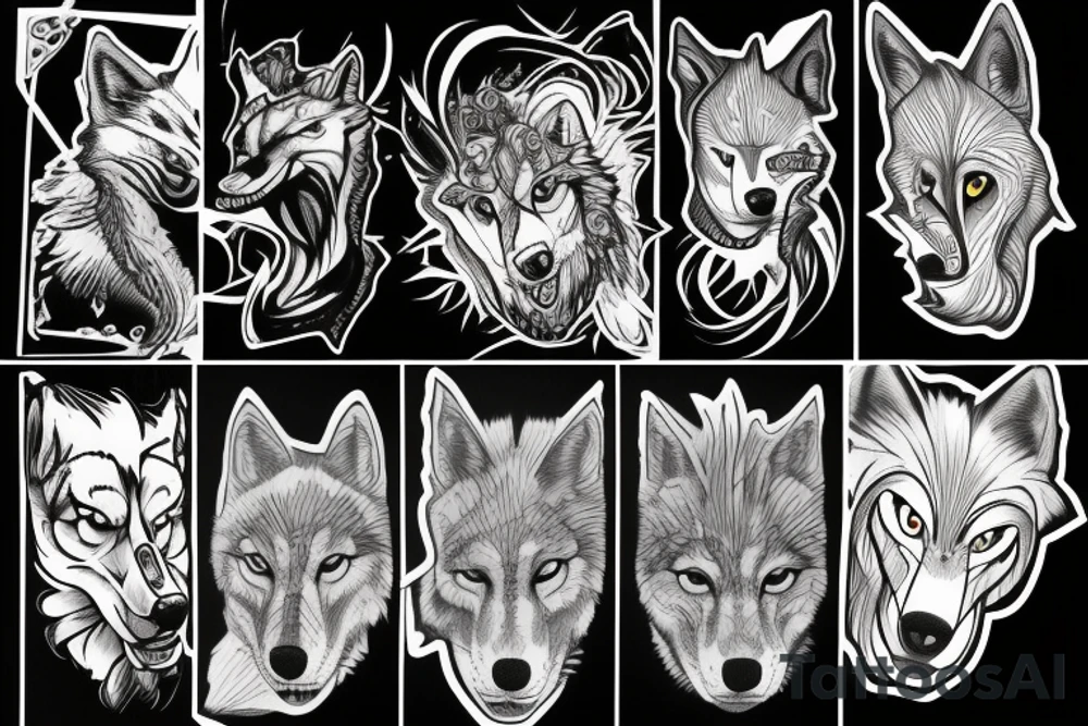 wolf howling tattoo idea