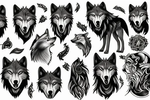 wolf howling tattoo idea