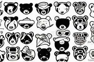 simplistic, clean lines, line work, bear, cap tattoo idea