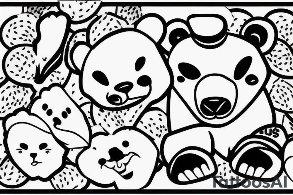 simplistic, clean lines, line work, bear, cap tattoo idea simplistic, clean lines, line work, bear, cap tattoo idea