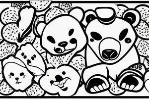 simplistic, clean lines, line work, bear, cap tattoo idea