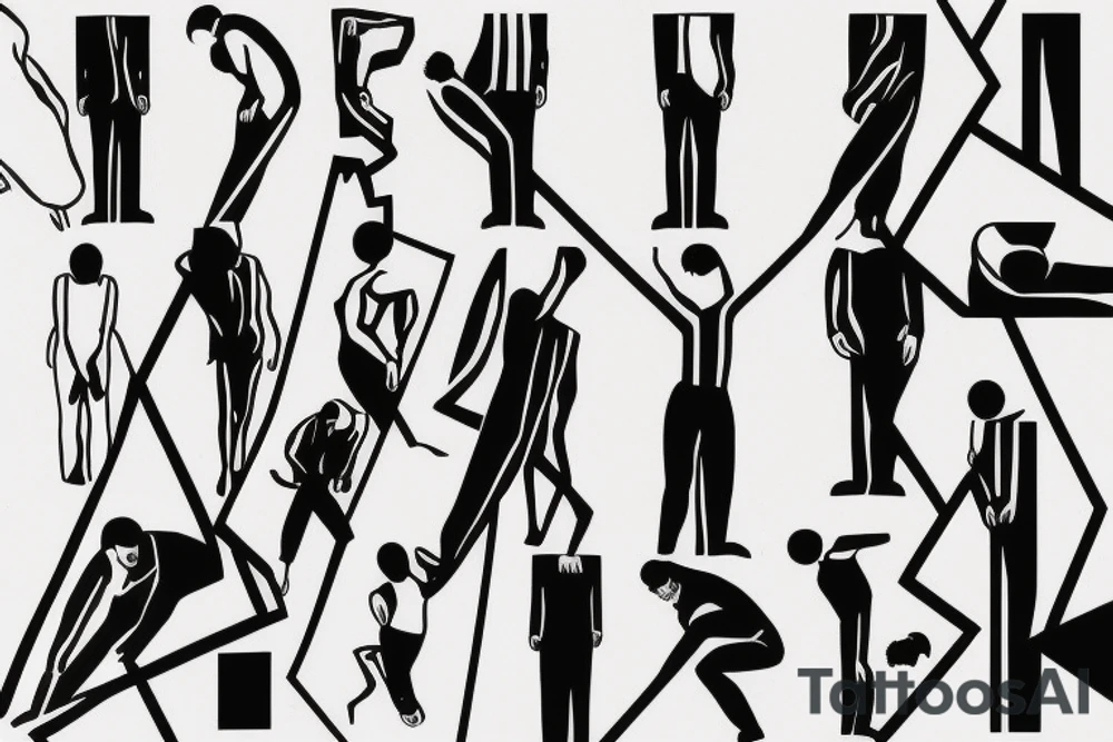 simplistic, clean lines, line work, man falling, flash art tattoo idea simplistic, clean lines, line work, man falling, flash art tattoo idea