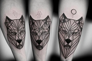 a geometric wolf tattoo idea