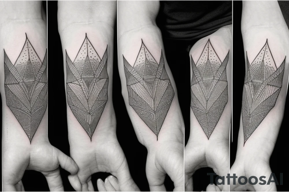 a geometric wolf tattoo idea