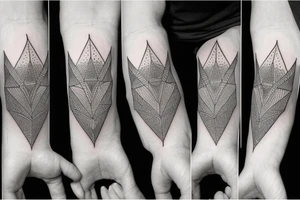 a geometric wolf tattoo idea