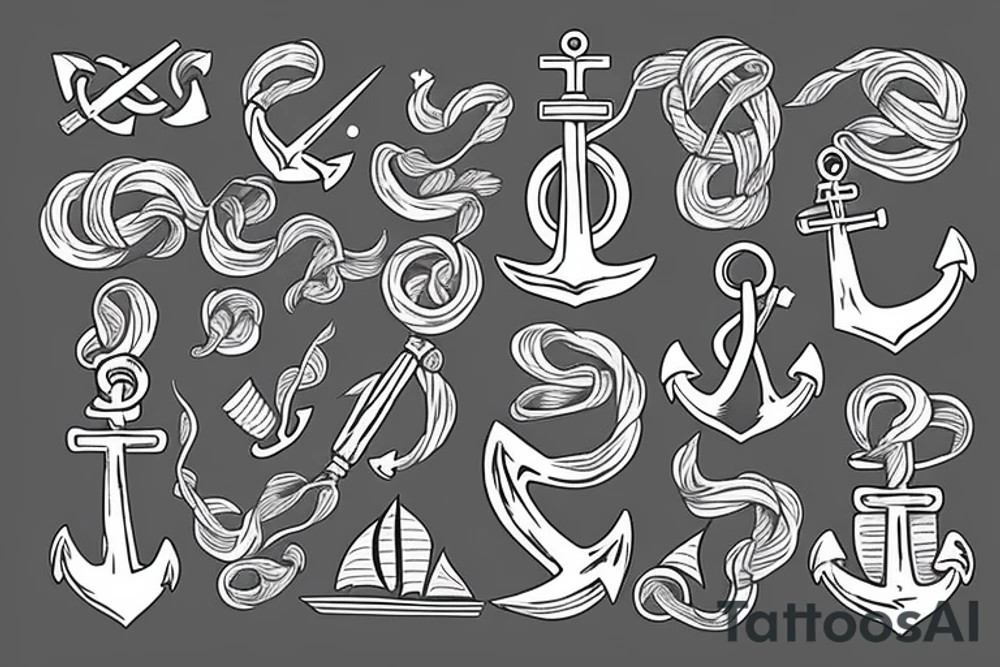 an anchor and a ship tattoo idea