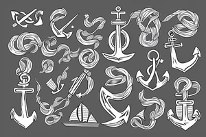 an anchor and a ship tattoo idea