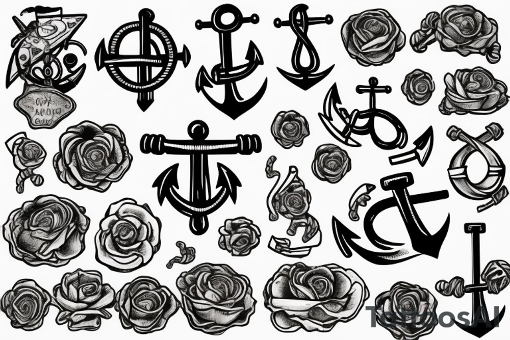 an anchor and a ship tattoo idea