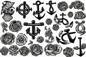 an anchor and a ship tattoo idea