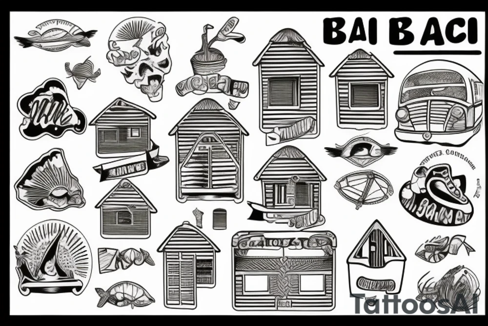 Beach hut tattoo idea