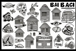 Beach hut tattoo idea
