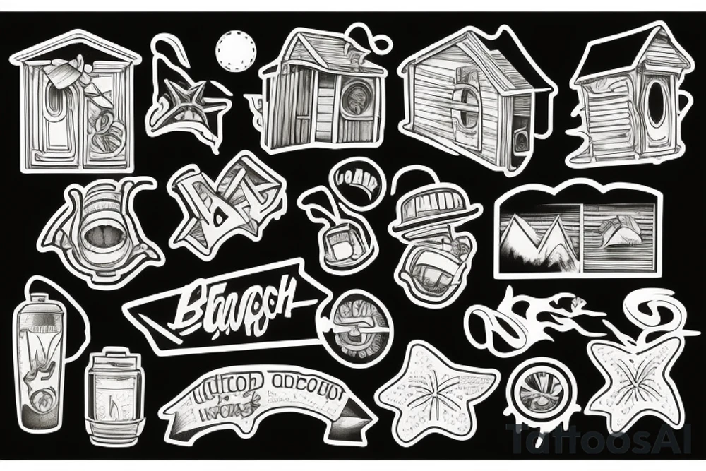 Beach hut tattoo idea