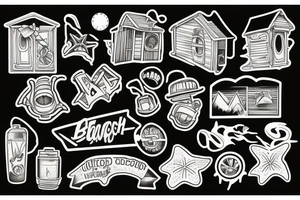 Beach hut tattoo idea
