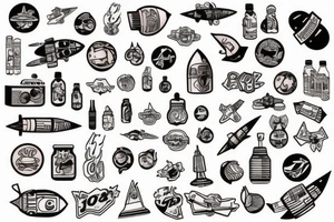 rocket tattoo idea