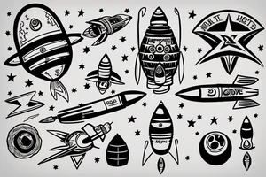 many rockets heading to space tattoo idea