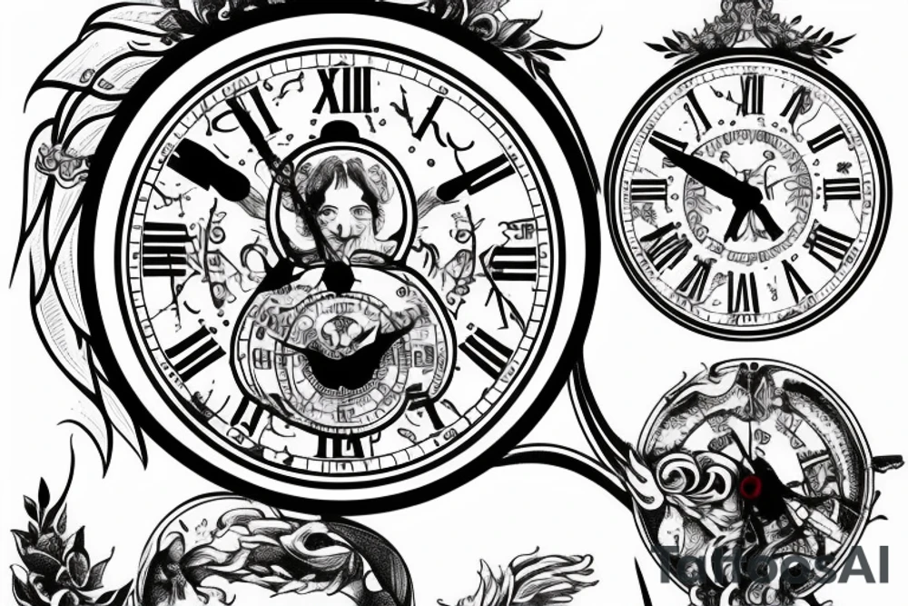 st Michael with a scale and clock tattoo idea