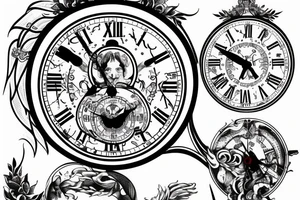 st Michael with a scale and clock tattoo idea