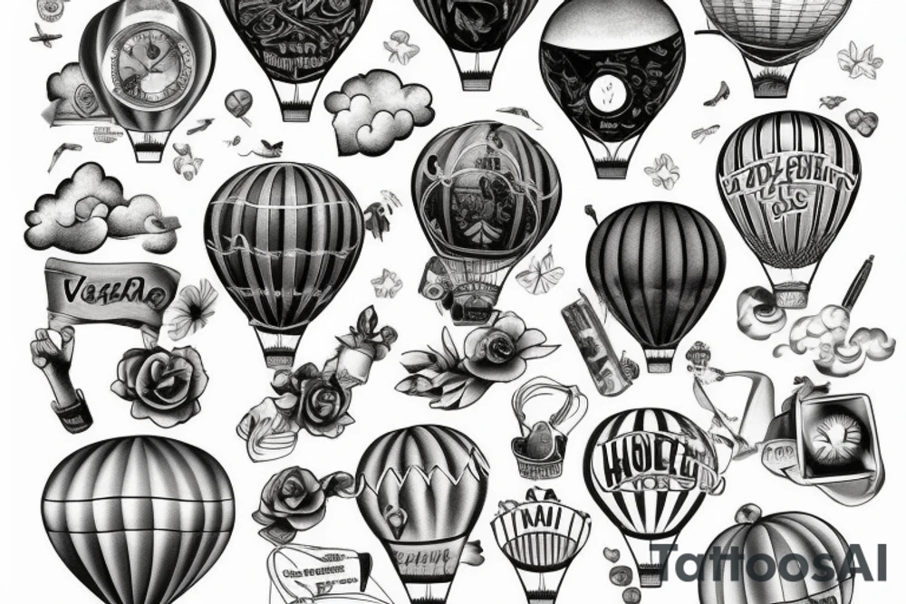 hot air ballon tattoo idea