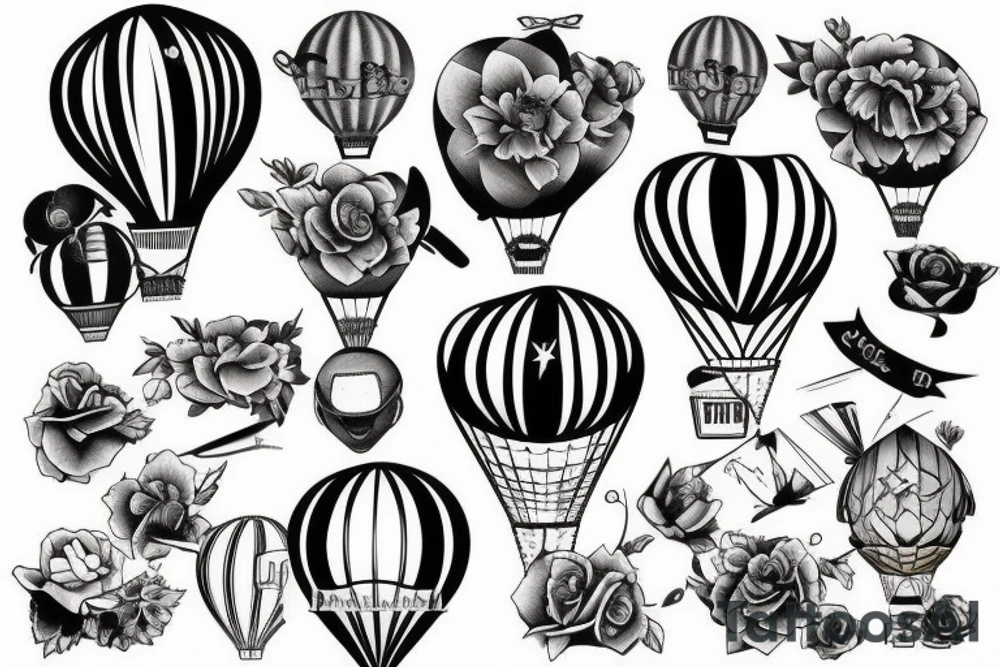 hot air ballon tattoo idea