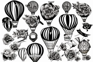 hot air ballon tattoo idea