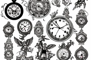 st Michael with a scale and clock tattoo idea