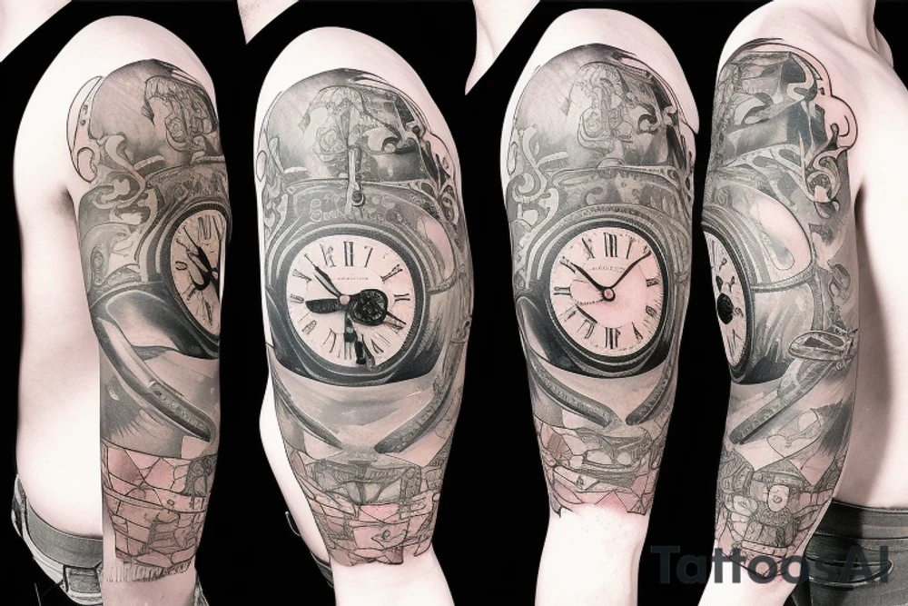 st Michael with a scale and clock tattoo idea